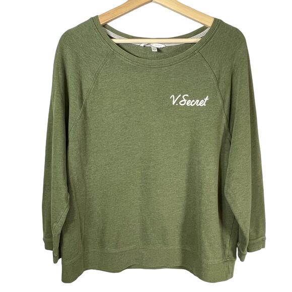 Lot of 2 Victoria's Secret SIZE SMALL Womens Sweatshirts Loungewear Green Blue - Picture 7 of 16